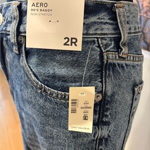 Aero Women's 90's Baggy Non-Stretch Jeans - Blue